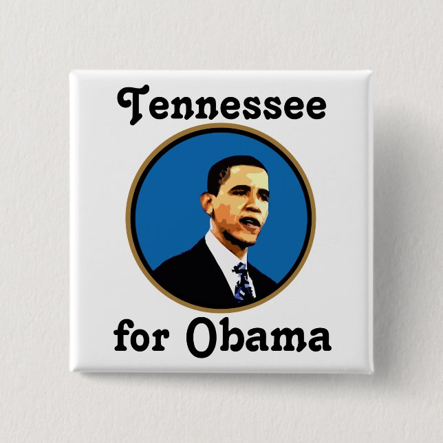 Bóton Quadrado 5.08cm Tennessee para Obama (Frente)