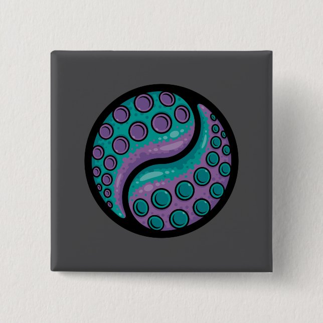 Bóton Quadrado 5.08cm Tentacle Yin Yang (Frente)