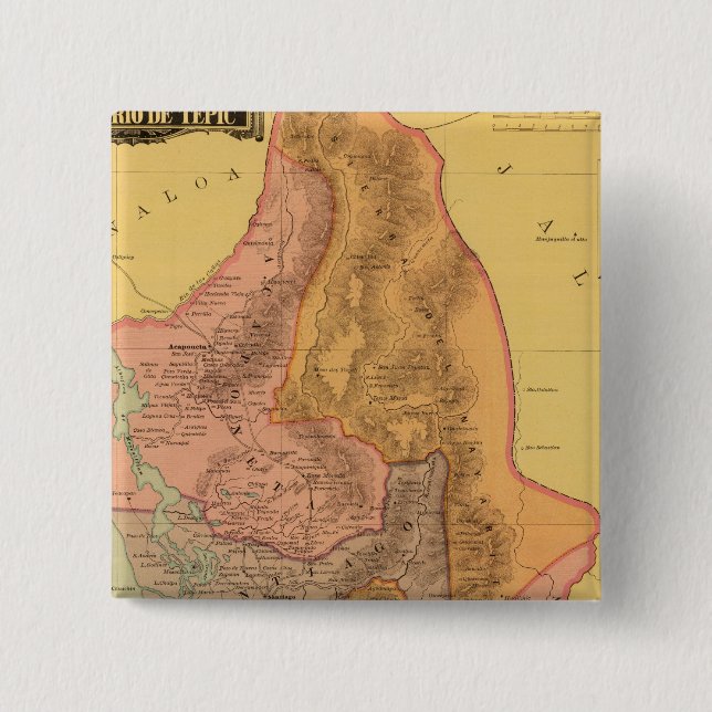 Bóton Quadrado 5.08cm Tépico, Nayarit (Frente)