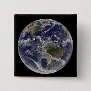 Bóton Quadrado 5.08cm Terra completa que mostra America do Norte e Amer