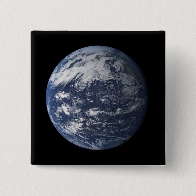 Bóton Quadrado 5.08cm Terra de cheio centrada no Oceano Pacífico (Frente)