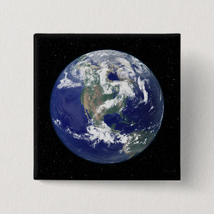 Bóton Quadrado 5.08cm Terra inteiramente iluminada centrada em America