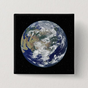 Bóton Quadrado 5.08cm Terra inteiramente iluminada centrada em Ásia