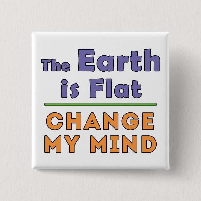 Bóton Quadrado 5.08cm Terra plana (Frente)