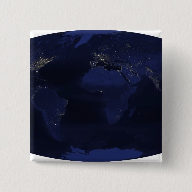 Bóton Quadrado 5.08cm TerraÃ-oPesar horas da noite (Frente)