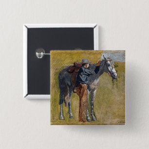 Bóton Quadrado 5.08cm Terras Áridas Americanas: Cowboy do Velho Oeste co