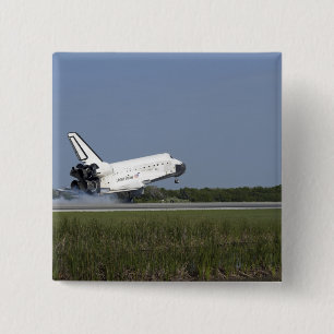 Bóton Quadrado 5.08cm Terras da descoberta do vaivém espacial na pista