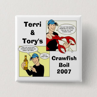 Bóton Quadrado 5.08cm Terri&Tory, CrawfishBoil2007
