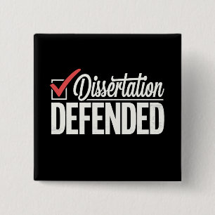 Bóton Quadrado 5.08cm Tese Defendida Graduado PhD Graduação