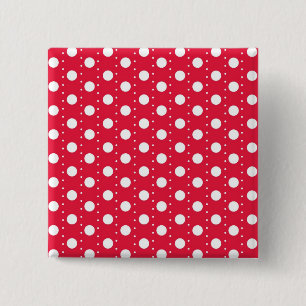Bóton Quadrado 5.08cm Teste padrão de bolinhas vermelho
