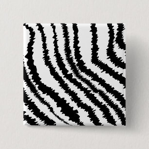 Bóton Quadrado 5.08cm Teste padrão preto do impressão da zebra