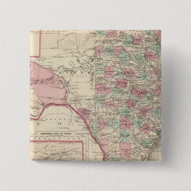 Bóton Quadrado 5.08cm Texas 5 (Frente)