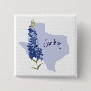 Bóton Quadrado 5.08cm Texas Bluebonnet personalizado