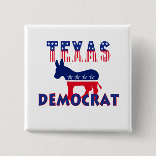 Bóton Quadrado 5.08cm Texas Democrata