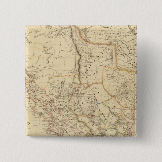 Bóton Quadrado 5.08cm Texas e México (Frente)