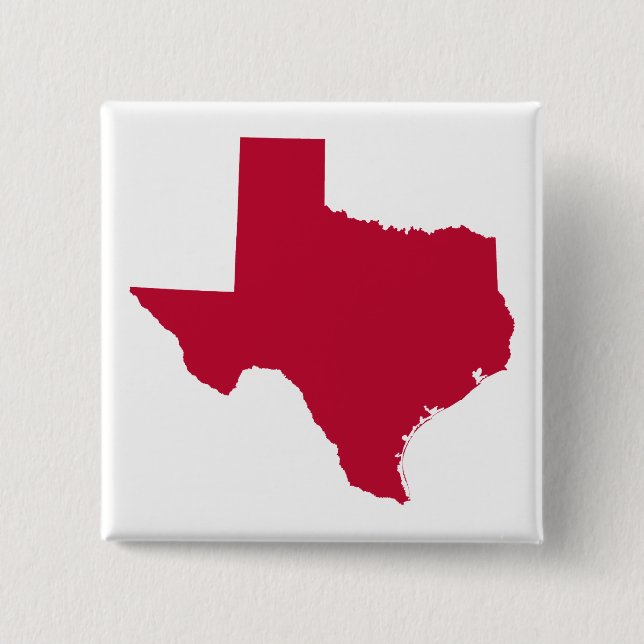 Bóton Quadrado 5.08cm Texas em Vermelho (Frente)