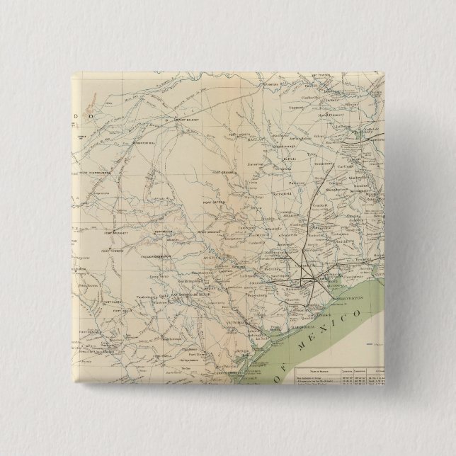 Bóton Quadrado 5.08cm Texas, pt de NM (Frente)