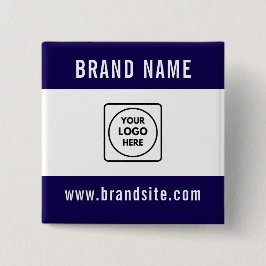 Bóton Quadrado 5.08cm Texto de Marca Promocional Personalizada para Negó