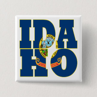 Bóton Quadrado 5.08cm Texto do sinalizador de estado Idaho
