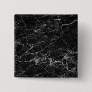 Bóton Quadrado 5.08cm Textura de mármore preto-branco