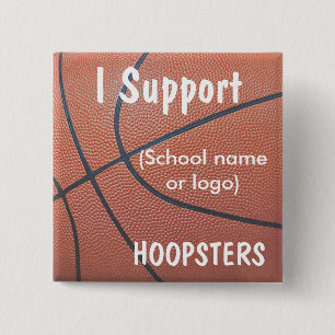 Bóton Quadrado 5.08cm Textura de Team Spirit_Basball_I Suporte Hoopsters