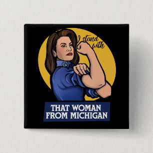 Bóton Quadrado 5.08cm That woman from Michigan Gretchen Whitmer