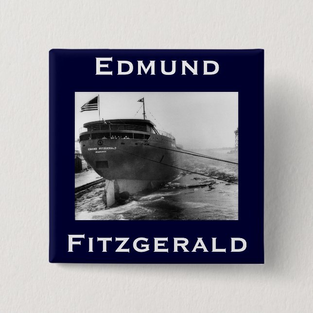 Bóton Quadrado 5.08cm The Edmund Fitzgerald (Frente)