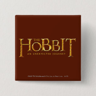 Bóton Quadrado 5.08cm The Hobbit Logo Gold