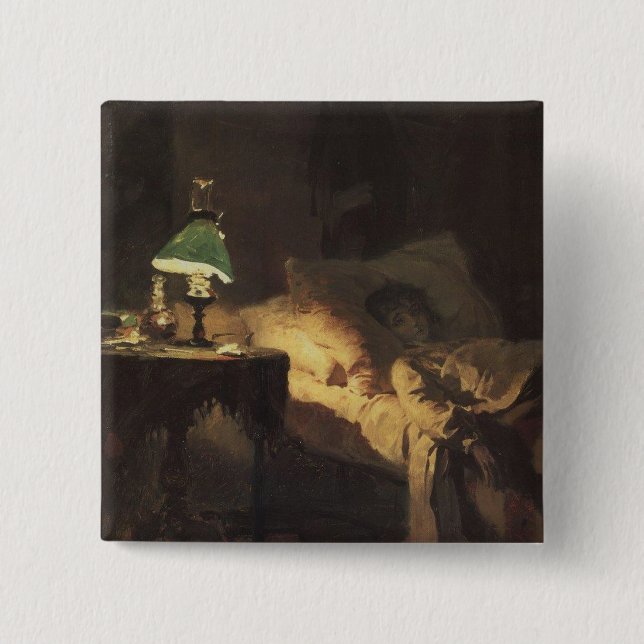 Bóton Quadrado 5.08cm The Ill Woman (por Vasily Polenov) (Frente)