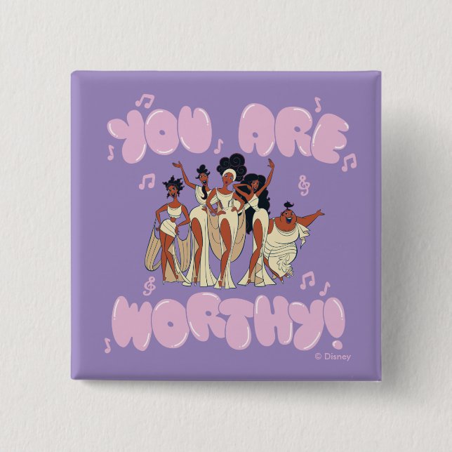 Bóton Quadrado 5.08cm The Muses - You Are Worthy Button (Frente)