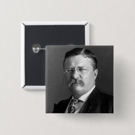 Bóton Quadrado 5.08cm Theodore Roosevelt Presidente Ursinho Republicano