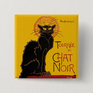 Bóton Quadrado 5.08cm Theophile Steinlen - Le Chat Noir Vintage