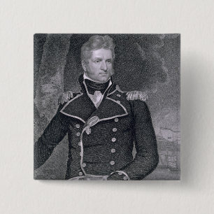 Bóton Quadrado 5.08cm Thomas Macdonough (1783-1825) gravado por John B.