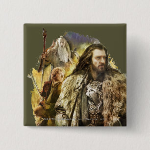 Bóton Quadrado 5.08cm THORIN OAKENSHIELD™, BILBO BAGGINS™, Gandalf