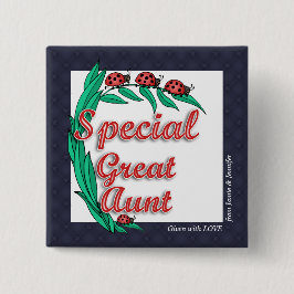 Bóton Quadrado 5.08cm Tia Excelente Especial Personalizada Ladybugs