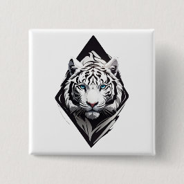 Bóton Quadrado 5.08cm Tigre Branco
