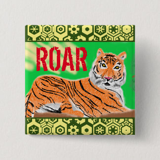 Bóton Quadrado 5.08cm Tigre de ROAR