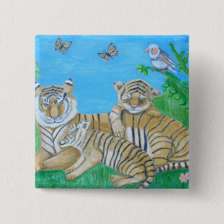 Bóton Quadrado 5.08cm tigres