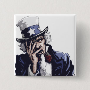 Bóton Quadrado 5.08cm Tio Sam Facepalm