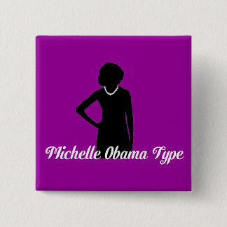 Bóton Quadrado 5.08cm Tipo botão de Michelle Obama, roxo Amethyst