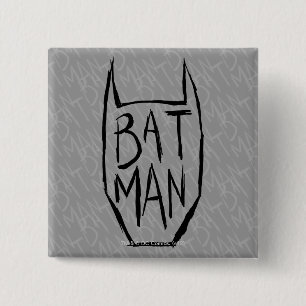 Bóton Quadrado 5.08cm Tipo de Batman na Cabeça