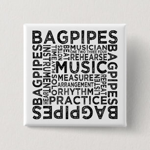 Bóton Quadrado 5.08cm Tipografia dos Bagpipes