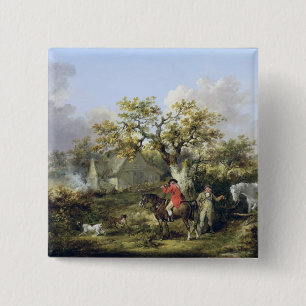 Bóton Quadrado 5.08cm Tiro da perdiz (óleo em canvas)