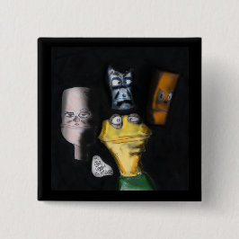 Bóton Quadrado 5.08cm Títeres no escuro (arte de títeres de Erica Crooks