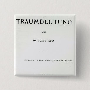 Bóton Quadrado 5.08cm Titlepage a morrer Traumdeutung por Sigmund Freud