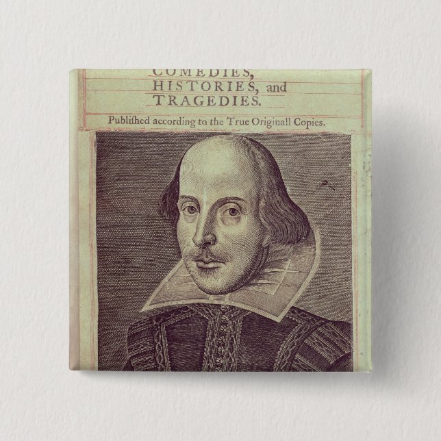 Bóton Quadrado 5.08cm Titlepage 'do Sr. William Shakespeares (Frente)