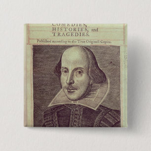 Bóton Quadrado 5.08cm Titlepage 'do Sr. William Shakespeares