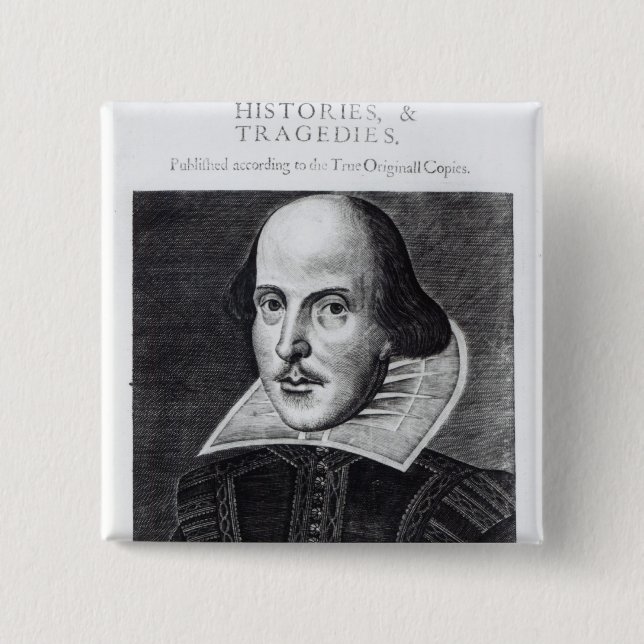Bóton Quadrado 5.08cm Titlepage, 'Sr. William Shakespeares (Frente)