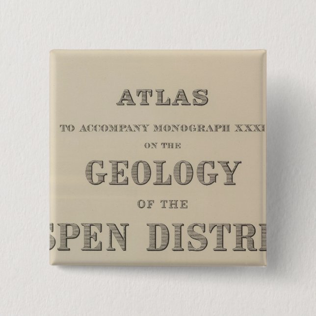 Bóton Quadrado 5.08cm Título Página Atlas à Geologia (Frente)