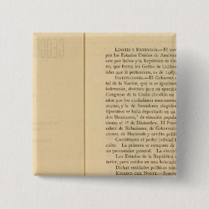 Bóton Quadrado 5.08cm Título Página do Atlas México 1874